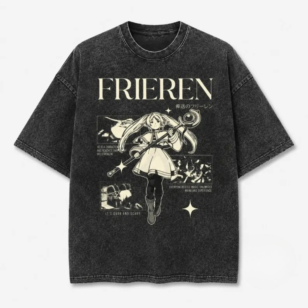 Vintage Frieren Anime Gift Aci - Acid Wash Vintage Graphic T Shirt 评论和价格