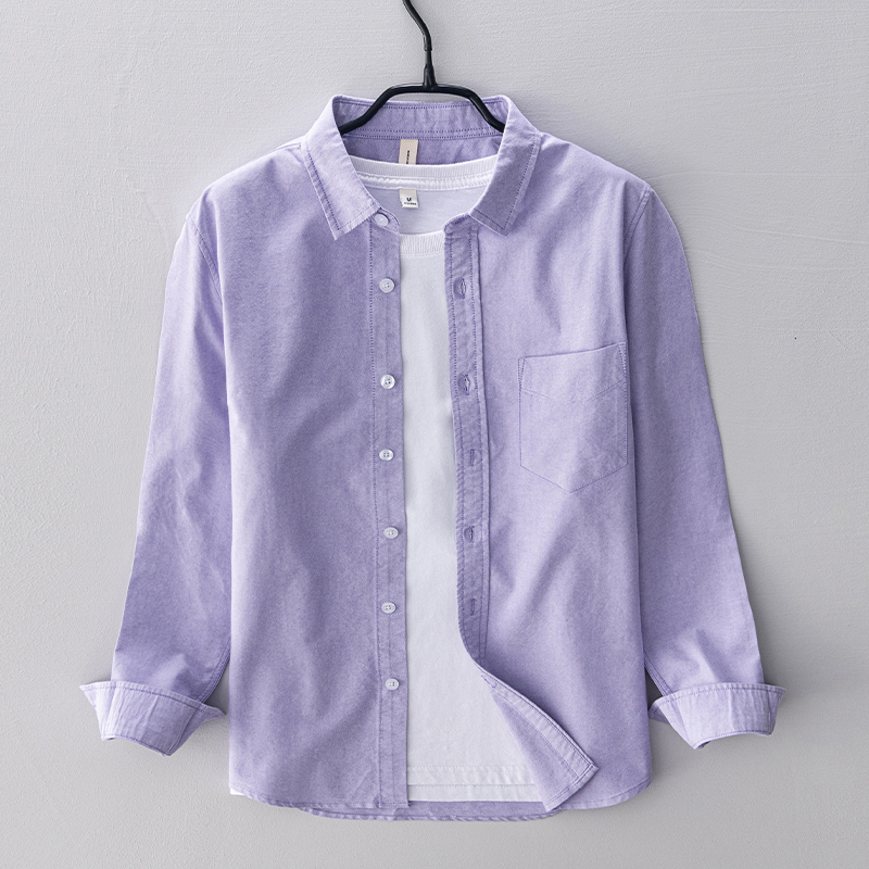 New style long-sleeved brand c - Oxford Cotton Casual Shirt Business 评论和价格
