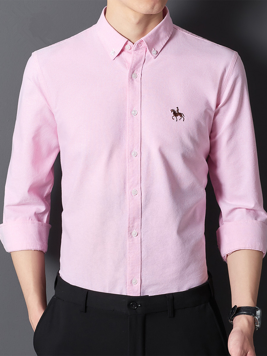 Plus 5XL 6XL Mens Oxford Shirt - Oxford Cotton Casual Shirt Business 评论和价格
