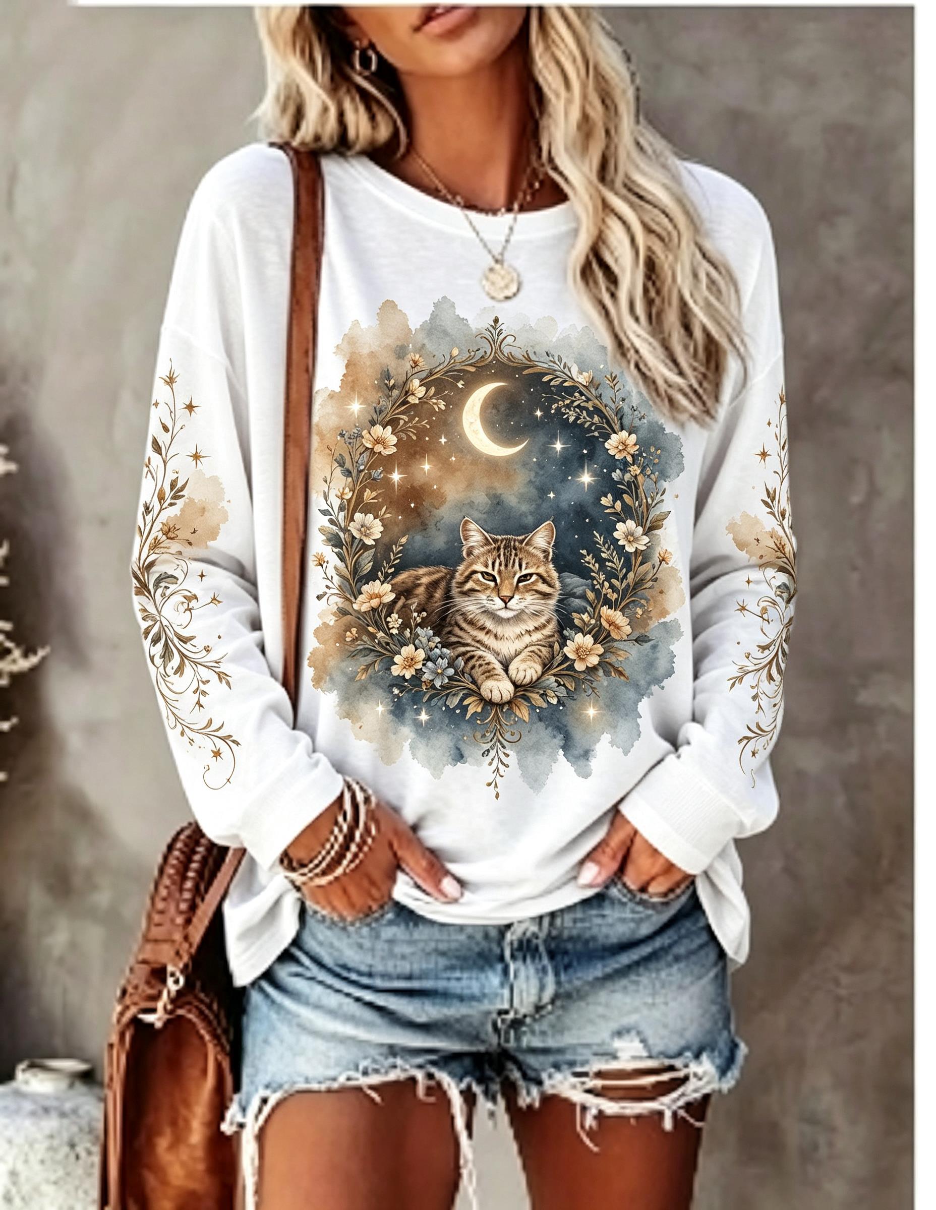 Women Long Sleeve T Shirt Howl - T-Shirts 评论和价格