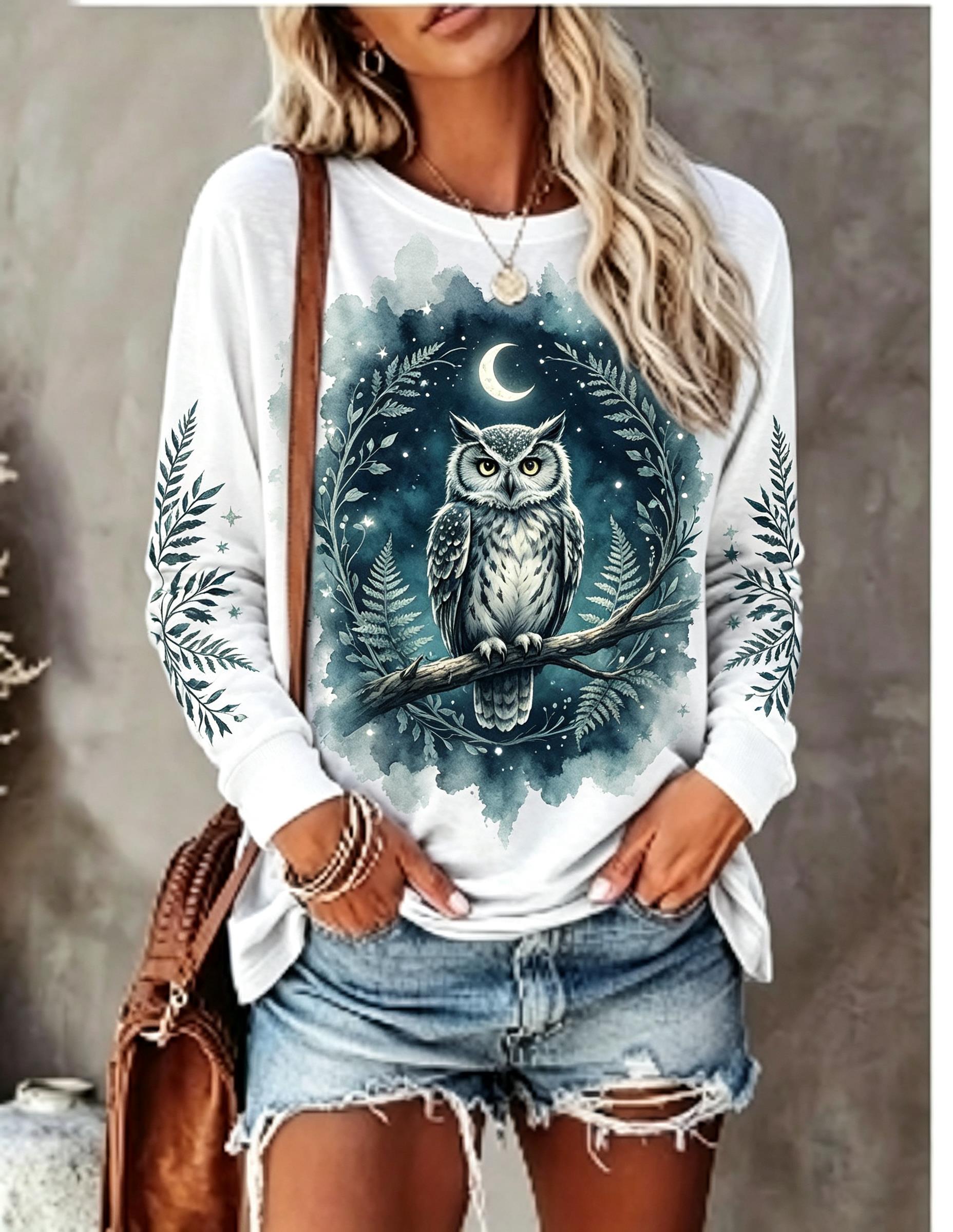 Women Long Sleeve T Shirt Howl - T-Shirts 评论和价格